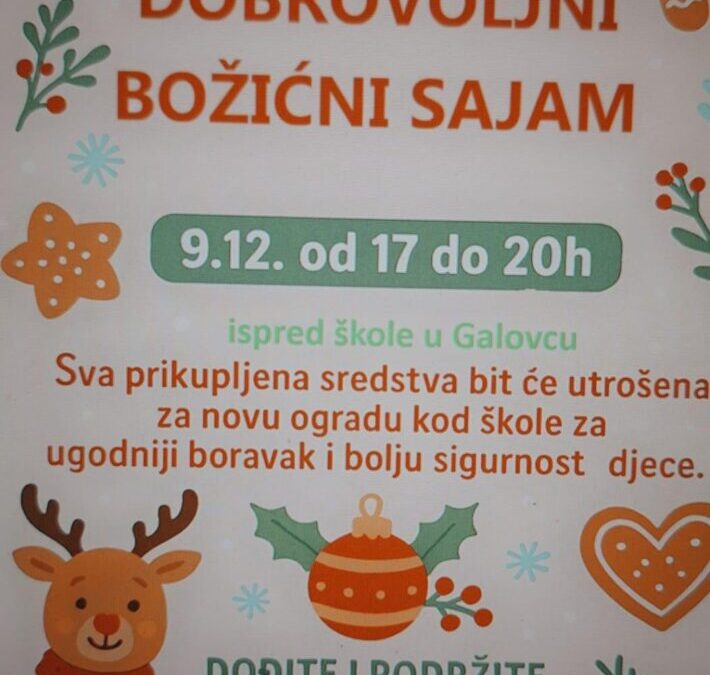 Pozivnica za Dobrovoljni Božićni Sajam