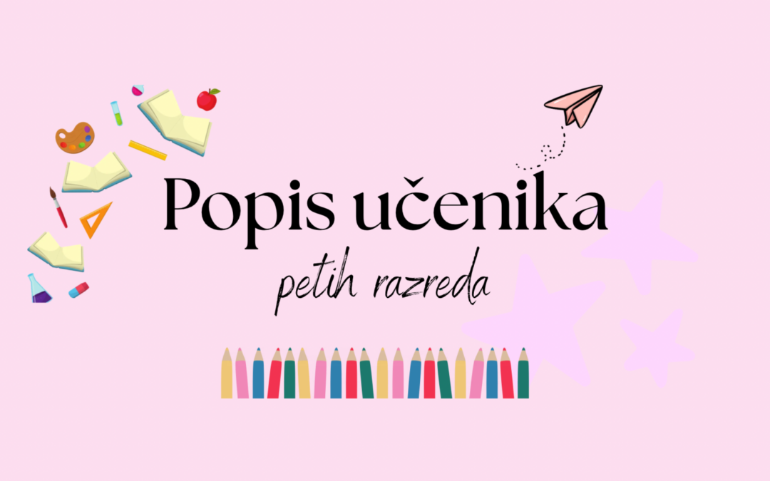Popis učenika petih razreda
