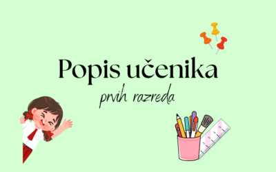 Popis učenika prvih razreda